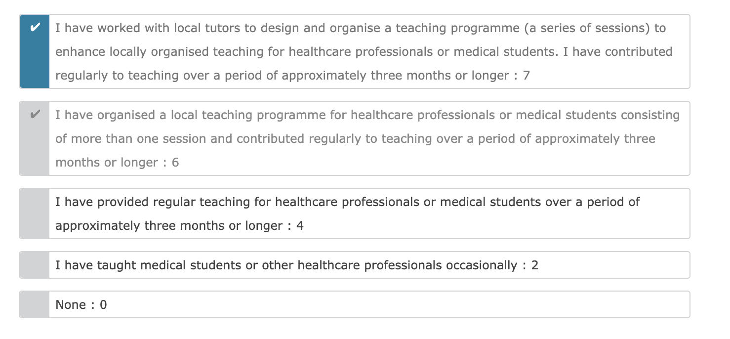 Teachign requirement